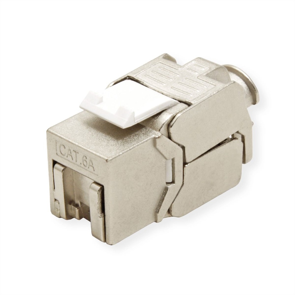 ROLINE Keystone Jack, Cat.6A (Classe EA), RJ-45, UTP, zonder outil, SLIM en SHORT, wit
