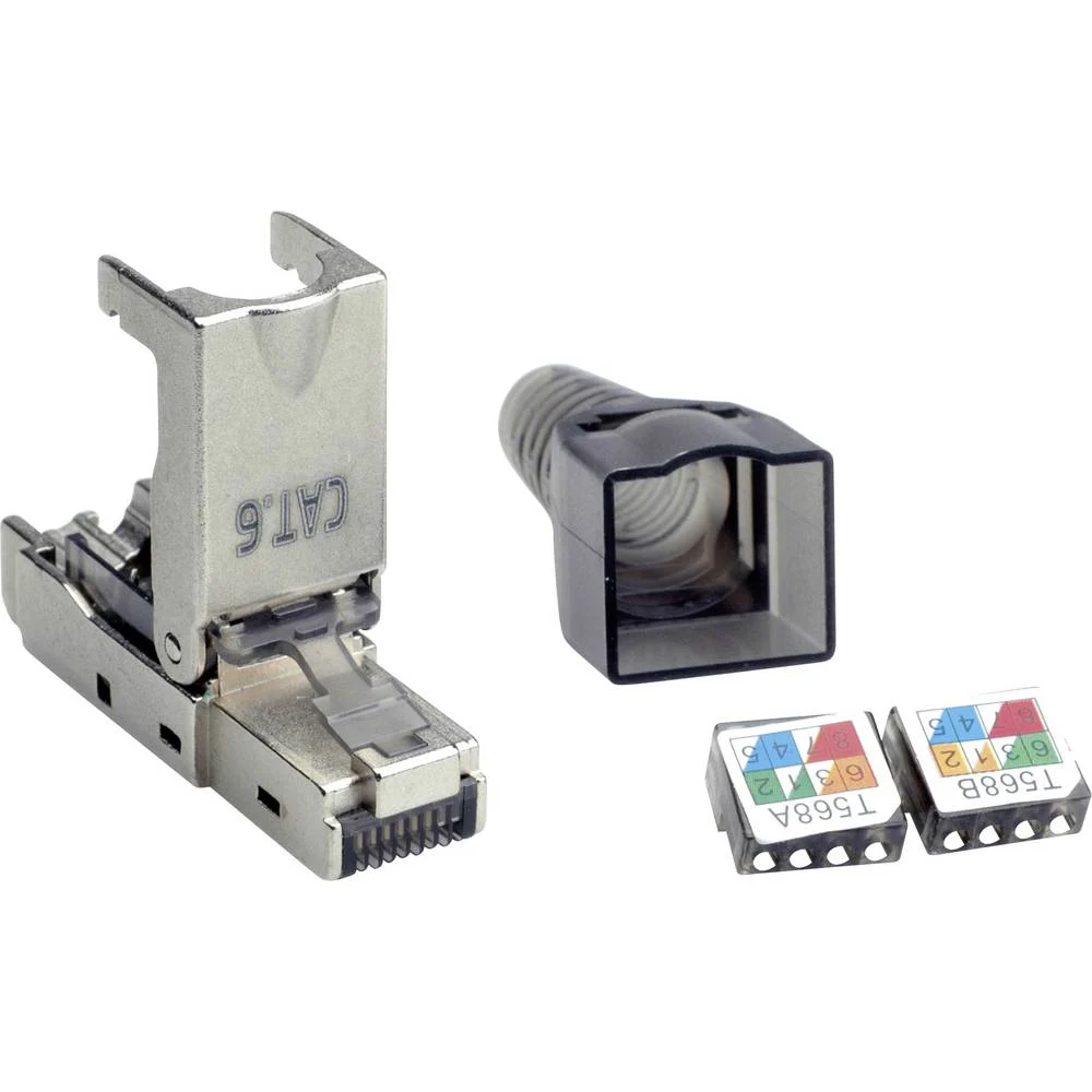 [26.99.0371] 26.99.0371 connector RJ45 CAT.6(E) Male Blindé STP, Metaal - installeerbaar zonder outil