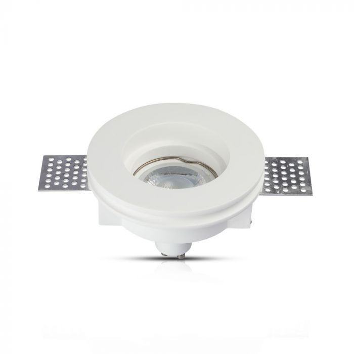 [3652] VT-771 RACCORD PLATRE GU10 ROND BLANC - Dimension de coupe Ø103 mm
