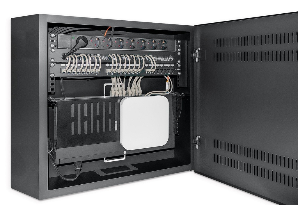 Kastmuur INTELLINET 19 pouces met rails horizontaal 4U en verticaal 2U