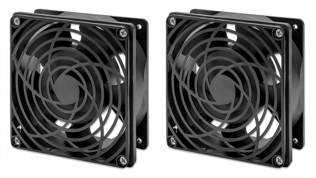 Eenheid van ventilatie met 2 ventilatoren voor wandkasten van 19 pouces