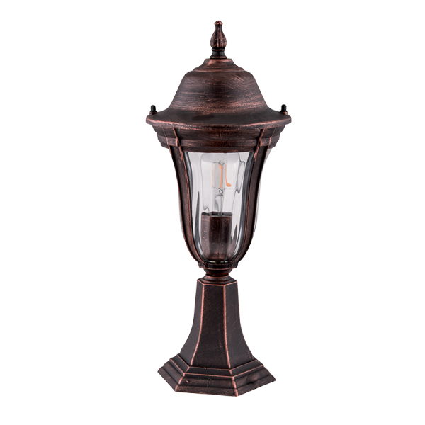 [96204MFBRB] ELMARK 96204MF/BRB - PIED DE LANTERNE MARK 204 1XE27 NOIR ROUGE LAITON H490