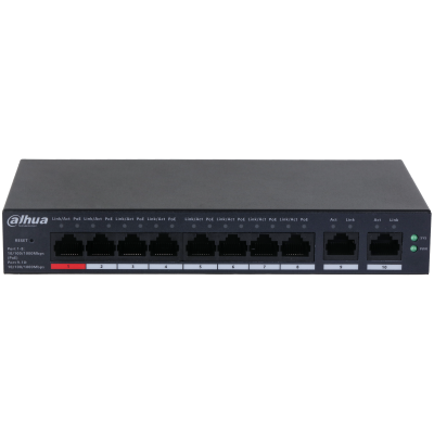 Gigabit bureau-bureau Dahua CS4010-8GT-110 10 poorten geschikt voor de cloud met PoE 8 poorten