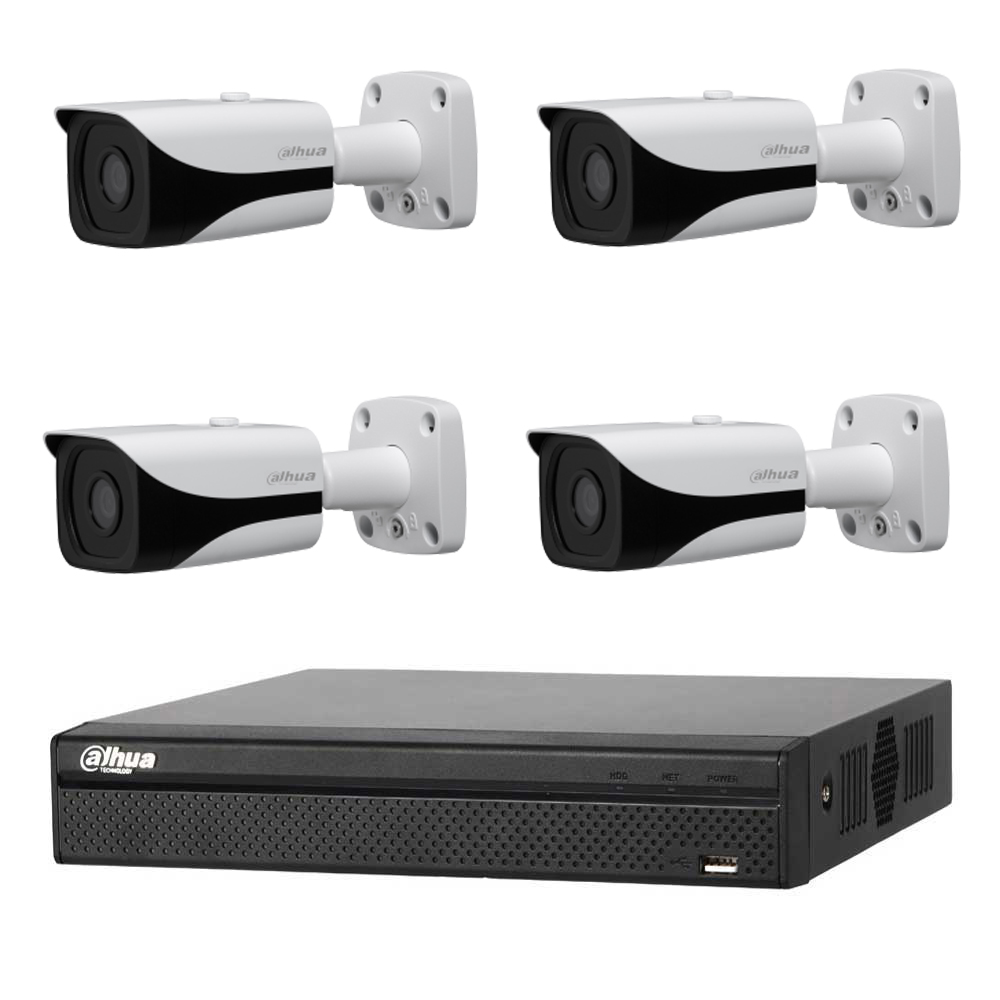 [CVI4MKIT-4B1] DAHUA KIT HDCVI 5MP DVR 4CH - 4x Caméra Bullet 5MP Intérieur/Extérieur IP67 - HD 1 To