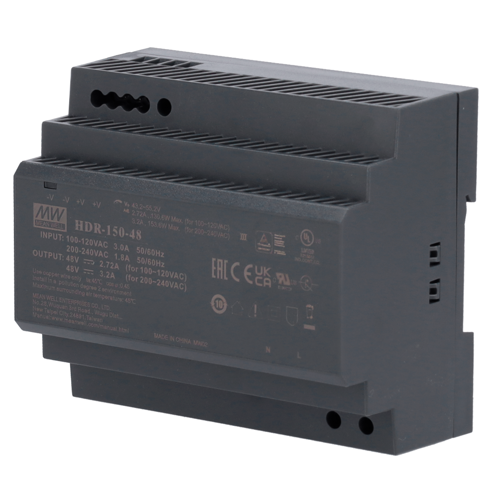 [DC48V-150-DIN] DS-KAW150-4N Rail d'alimentation DIN AC/DC (PSU), 1 sortie, 150 W, 48 VDC, 3,2 A