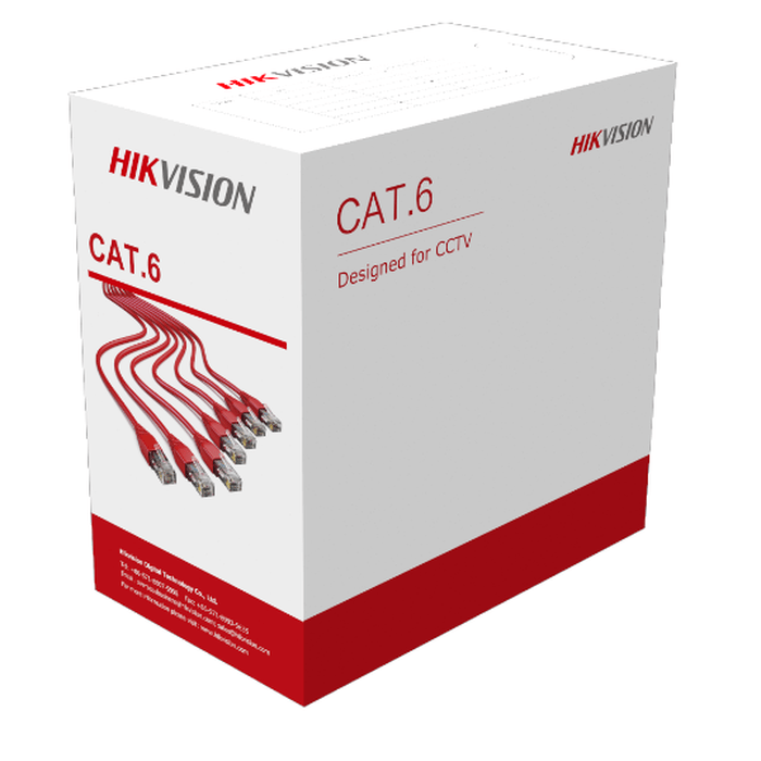 Kabel UTP CAT6 HIKVISION DS-1LN6-W-CCA CCA massief - PVC grijs - Certifié ignifuge classe CE CPR Eca