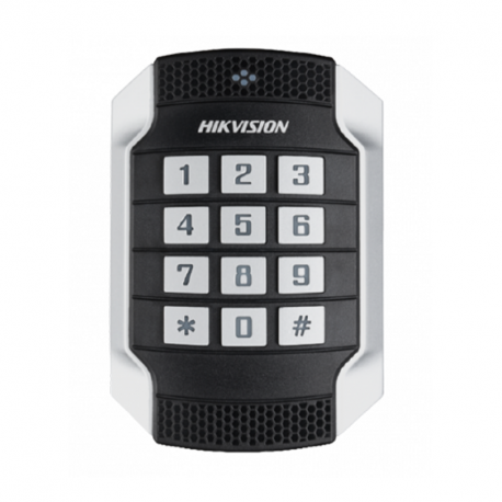 Docent de cartes MIFARE HIKVISION DS-K1104MK + clavier RS-485 12 raakt en Wiegand - IK10 / IP67
