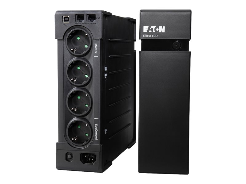 Eaton Ellipse ECO 1200 USB DIN UPS CA 230 V 750 Watt 1200 VA Soort aansluitingen USB: 8 2U 19" NL/DE SOCKET