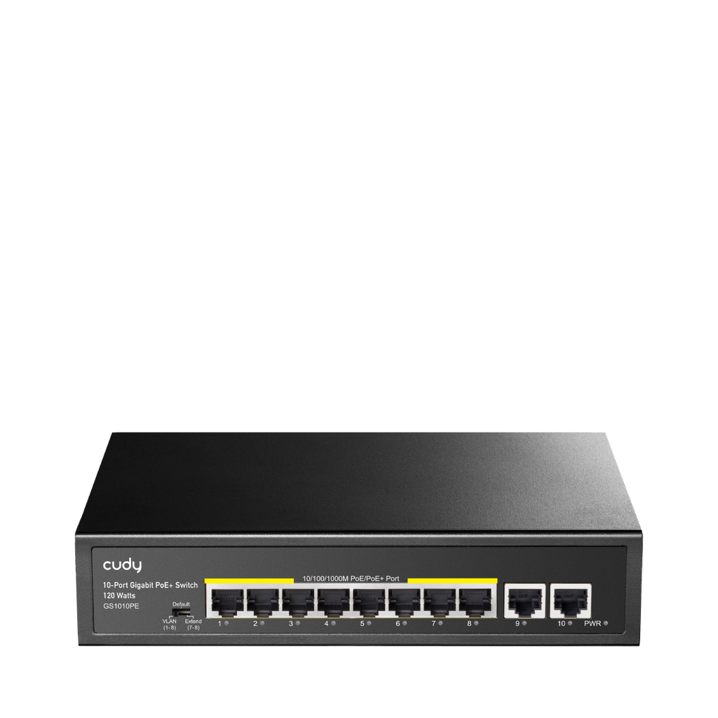 [FS1010P] Cudy FS1010P Switch PoE+ Fast Ethernet 10/100 8 poorten met 2 uplinkpoorten 120 W