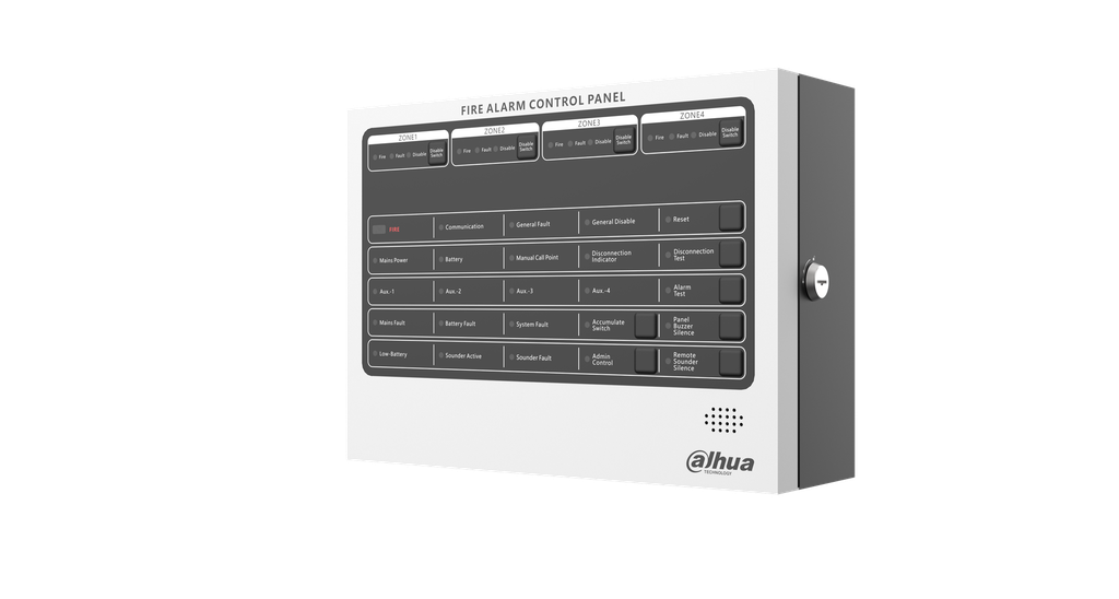 Conventioneel controlepaneel voor brandalarm Wisualarm DHI-HY-C102-4 4 zones