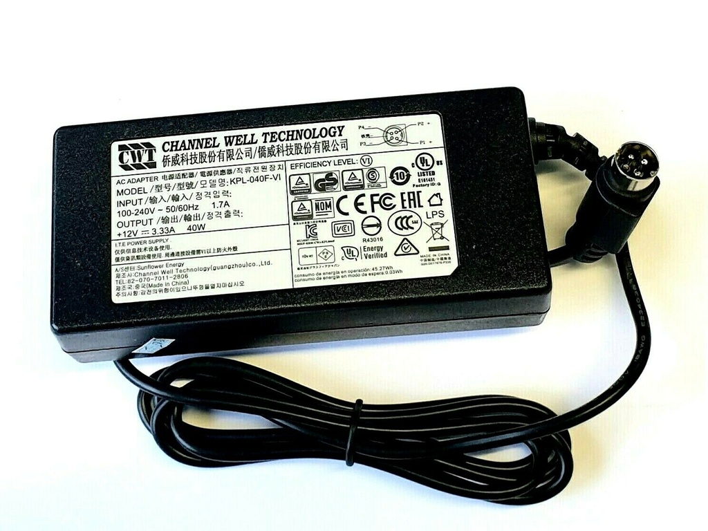 [KPL-040F-VI] Adaptersectie KPL-040F-VI 12 V 3,33 A CC 12 V/3 A voor DVR/NVR + CON-DC-HIK 4-pins DC-converter