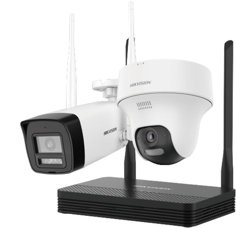 [NKS424W02H] Kit IP Wi-Fi HIKVISION NKS424W02H 4MP H.265 Kit NVS Wi-Fi een bal + een tourelle - Micro SD en optie