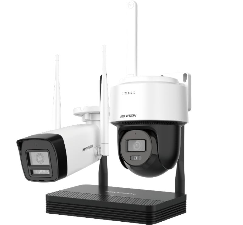 [NKS424W03H] Kit IP Wi-Fi HIKVISION NKS424W03H 4MP H.265, een camera bullet + een camera PTDome, kit NVS Wi-Fi - Micro SD en optie