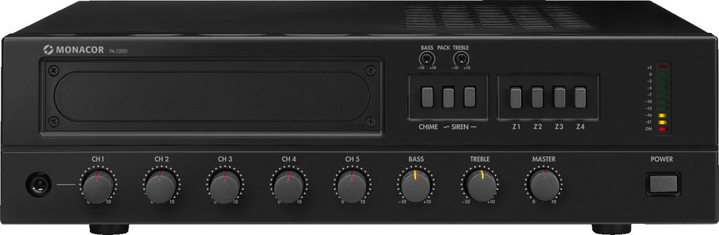 [PA-1200] Amplificateur de mixage mono 4 zones Monacor PA-1200