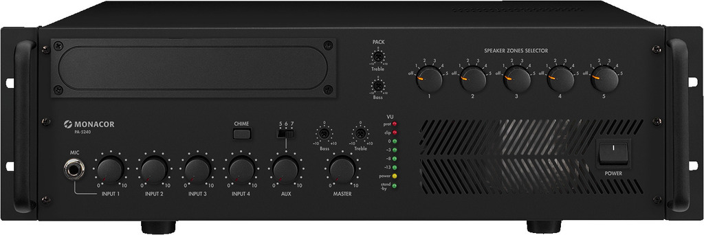 Monomixer 5 zones Monacor PA-5240 1 x 240 W 5 zones