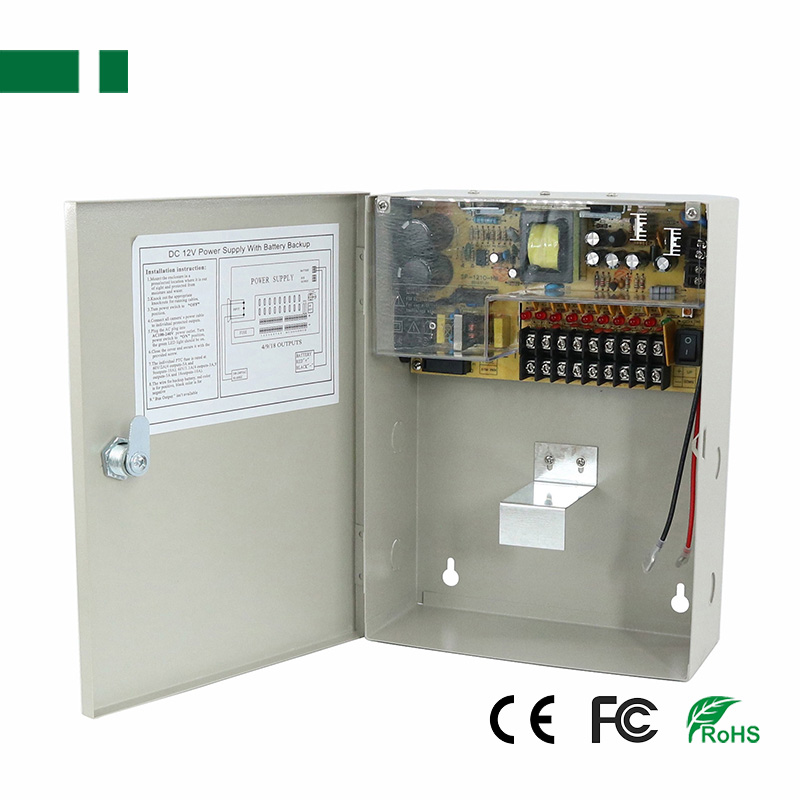 PD120W-9-12V-UPS Voedingsdistributiedoos - 9 sorties - 12V-10A - 120W
