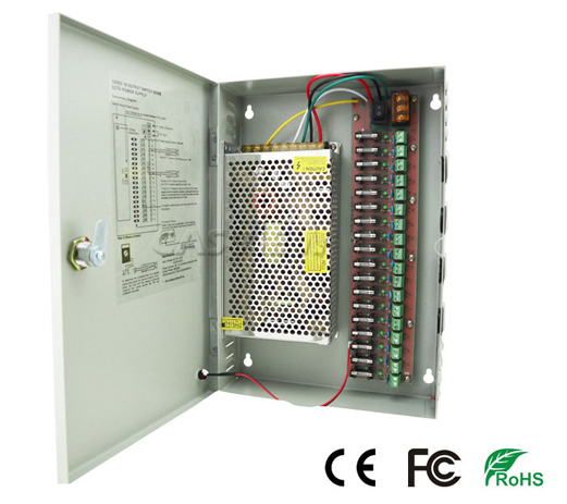 [PD250W-18-12V-UPS] PD250W-18-12V-UPS Elektrische distributiekabel - 18 vluchten - 12V-20A - 250W