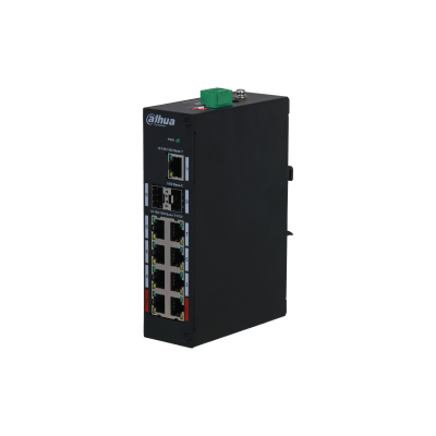 [PFS3211-8GT-120-V2] Niet-gecommuteerde Dahua DH-PFS3211-8GT-120-V2 PoE DIN Rail - 8 Gigabit PoE + 2 Gigabit SFP + 1 Gigabit RJ45 - 120 W