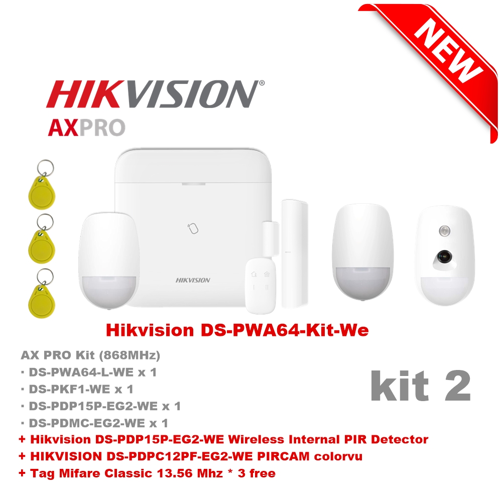 [PWA64-KIT02] Kit d'alarme sans fil Hikvision DS-PWA64-Kit-WE 2