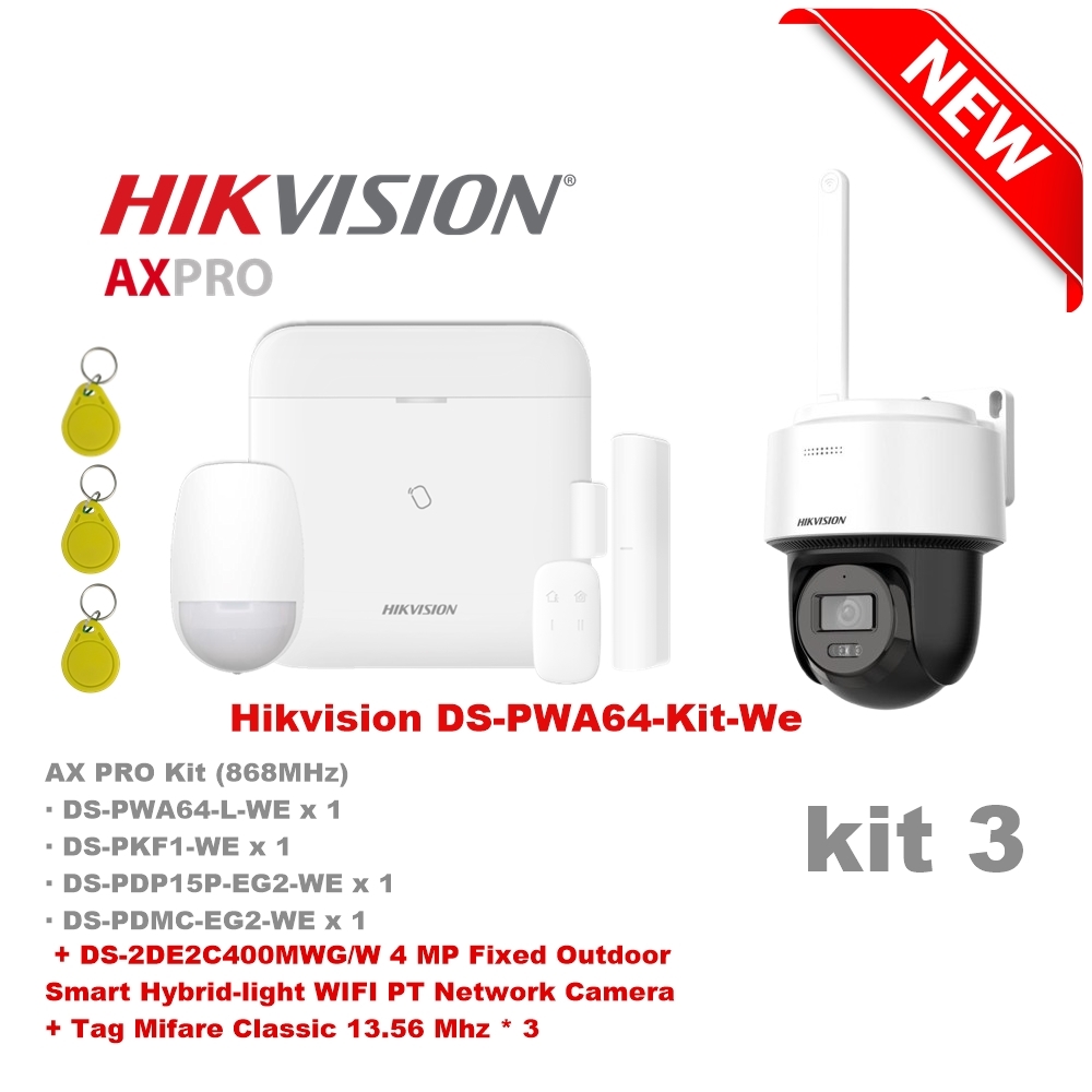 [PWA64-KIT03] Kit d'alarme sans fil Hikvision DS-PWA64-Kit-WE 3