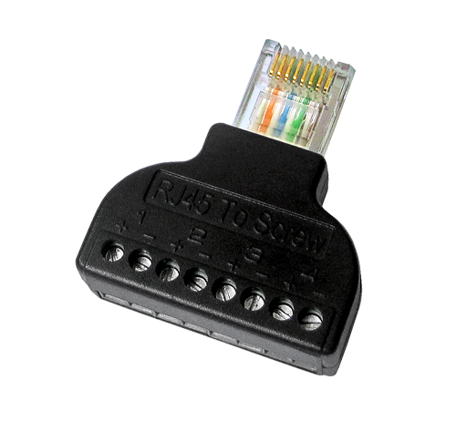 Adapter RJ45 versus terminal CON300-BLOCK, mannelijke RJ45-connector, 8 houders
