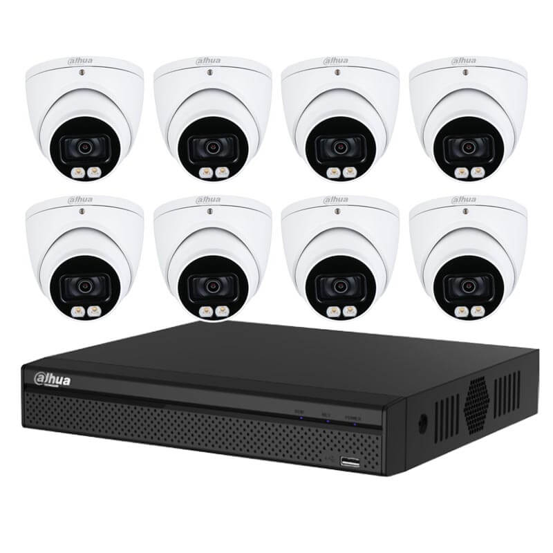 Kit DVR DAHUA 8 kanalen HDCVI 5 MP, 8 kanalen en 8 camera's tourelle 5 MP, volledige nachtelijke kleur, binnen/buiten - HD 2 Naar